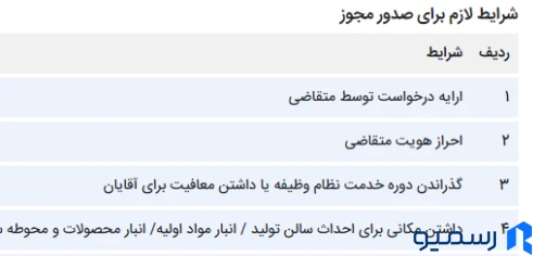 بررسی شرایط و ثبت درخواست